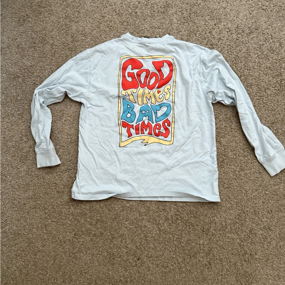 Forever 21 White Long Sleeve Tee with Vibrant Graphic